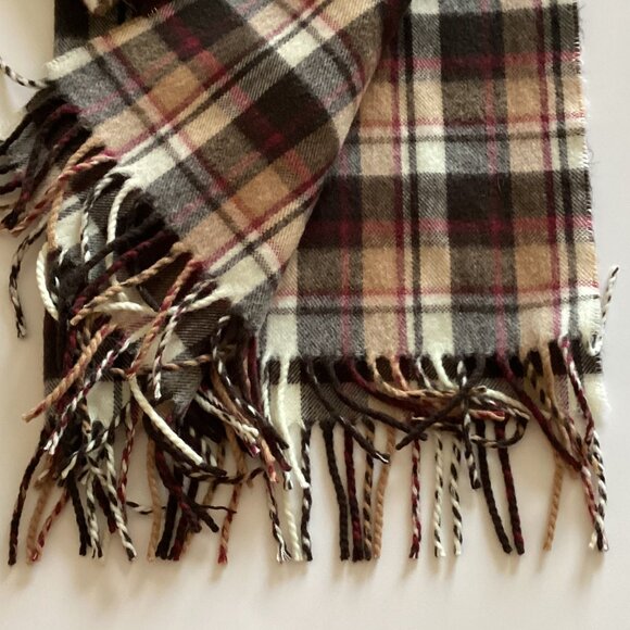 Brown Shawl Wrap Blanket With Fringe Traditional Scarf Neutral Tone Warm Winter - Picture 3 of 4